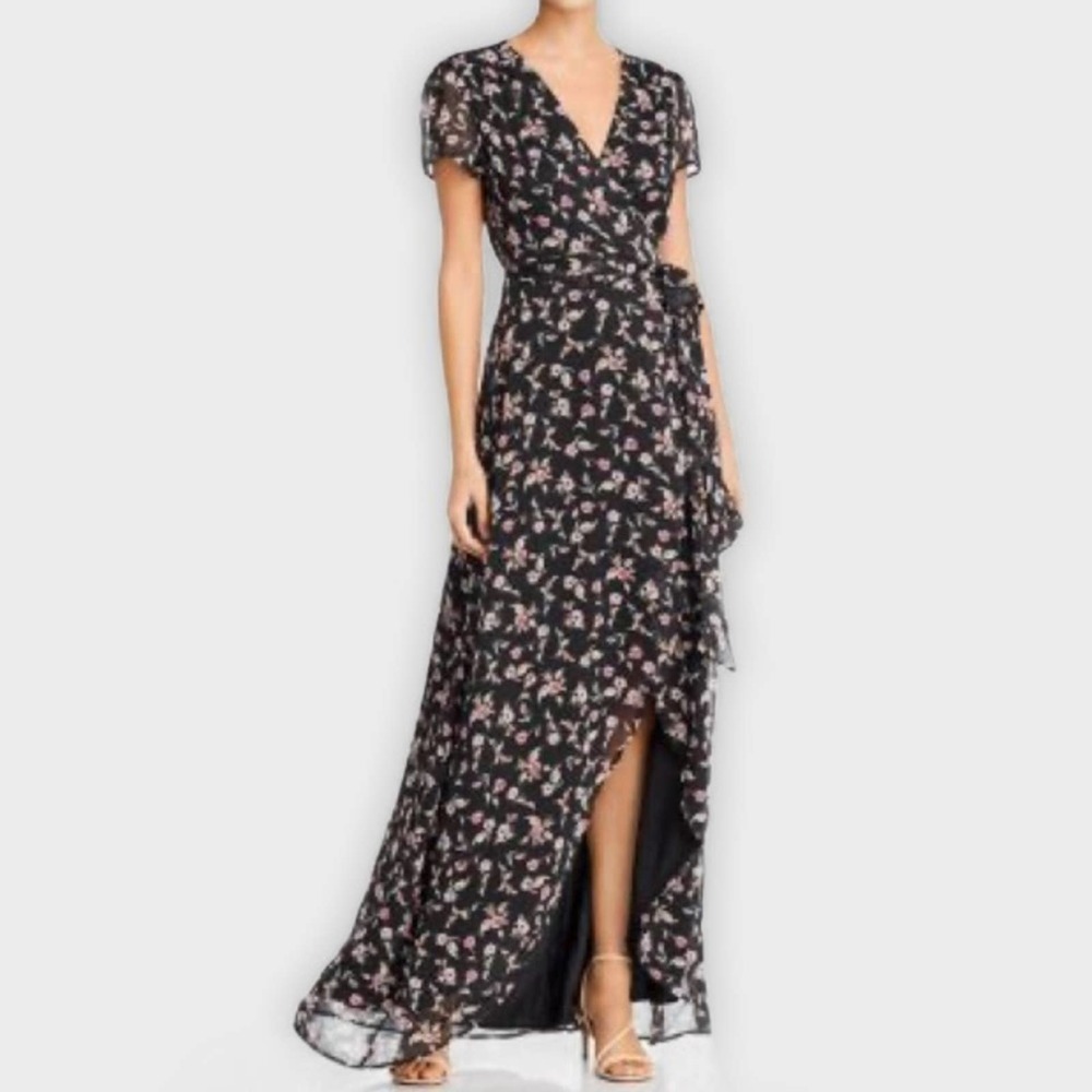 Wayf Black Floral Maxi Dress